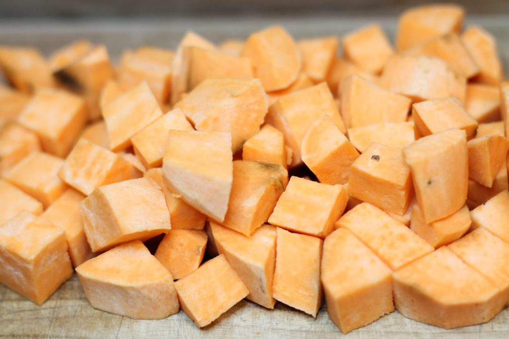 cubed sweet potatoes