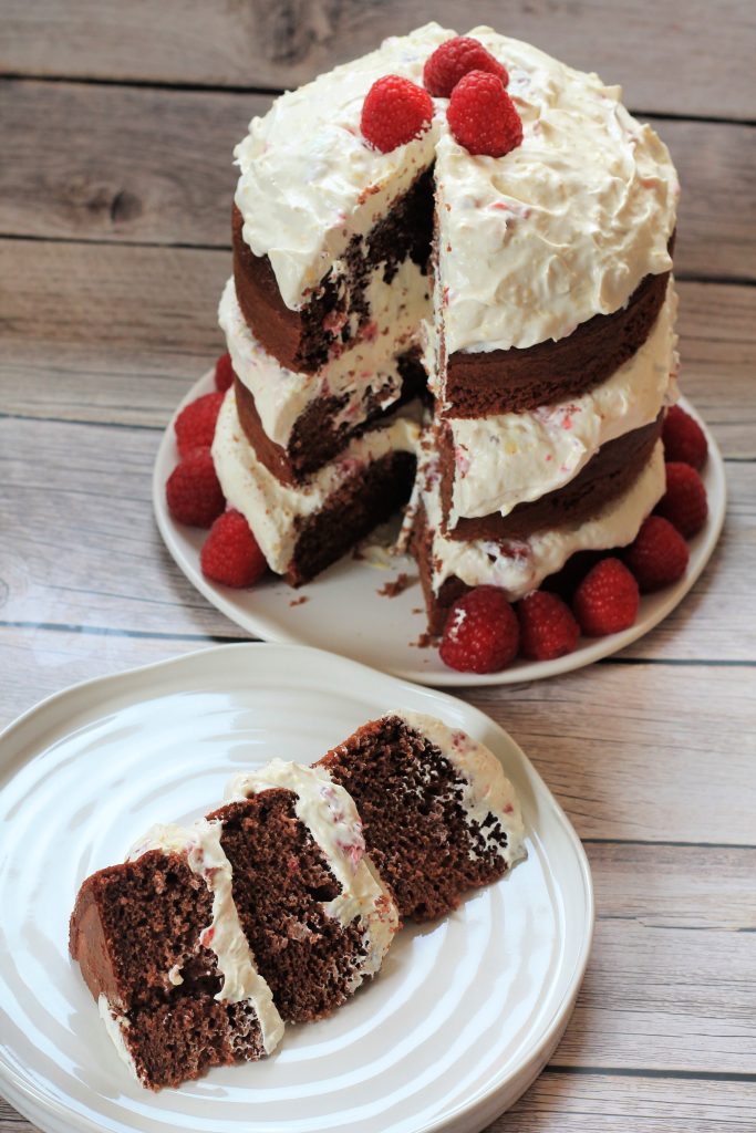 Chocolate Cake with Raspberry Cream Frosting
