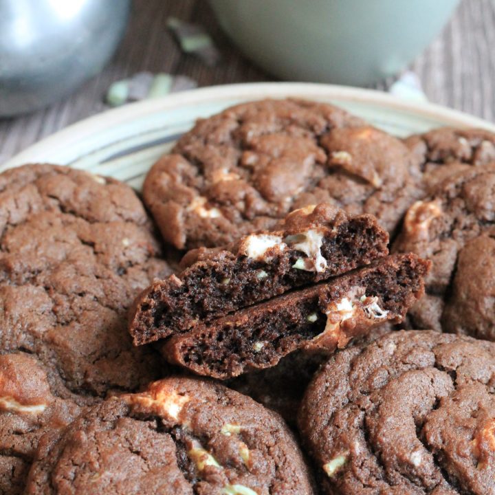 Andes mint and marshmallow chocolate cookies.